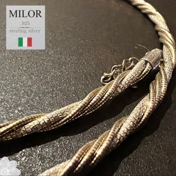 MILOR Vintage 2-Tone Gold Silver 925 Sterling Silver Rope Necklace 18” Italy EVC - Picture 4 of 5
